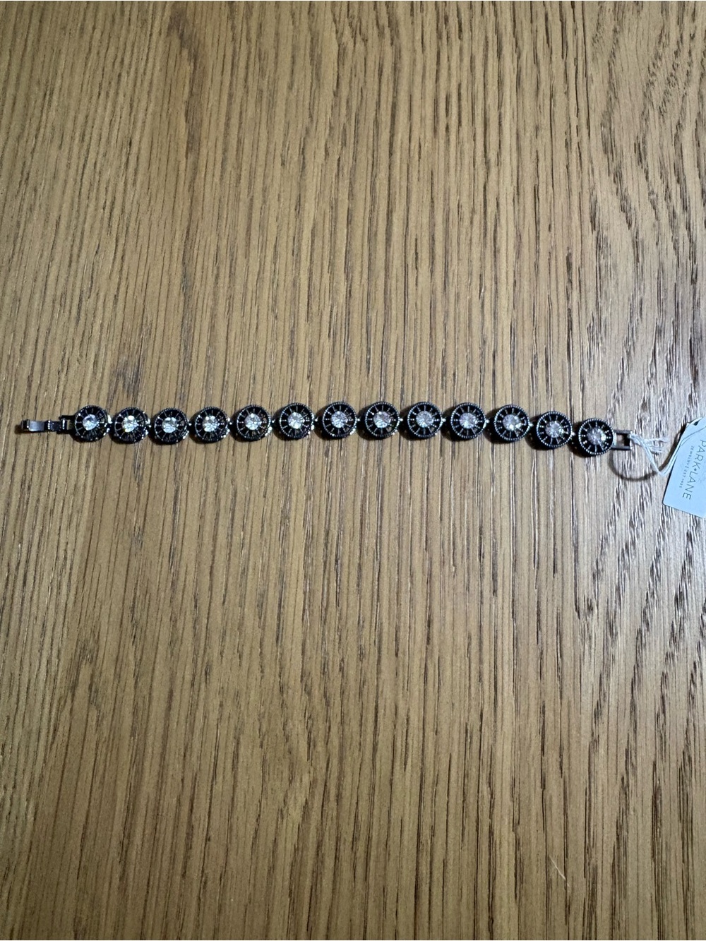 Park Lane Black and Silver Crystal Tennis Bracelet